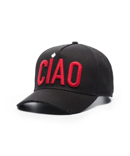 Dsquared2 Mens Ciao Logo-embroidered Cap Black Cotton - One