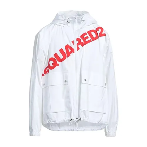 Dsquared2 , Men's Clothing Jackets & Coats White Ss22 ,White male, Sizes: