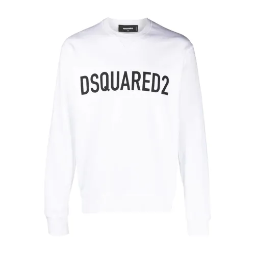 Dsquared2 , Men's Clothing Sweatshirts White Aw23 ,White male, Sizes: