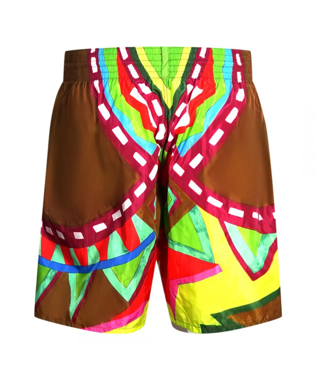 Dsquared2 Mens Colourful Abstract Design Brown Swim Shorts