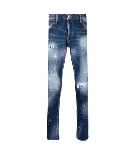Dsquared2 Mens Cool Guy Distressed Slim-Cut Jeans Blue Cotton