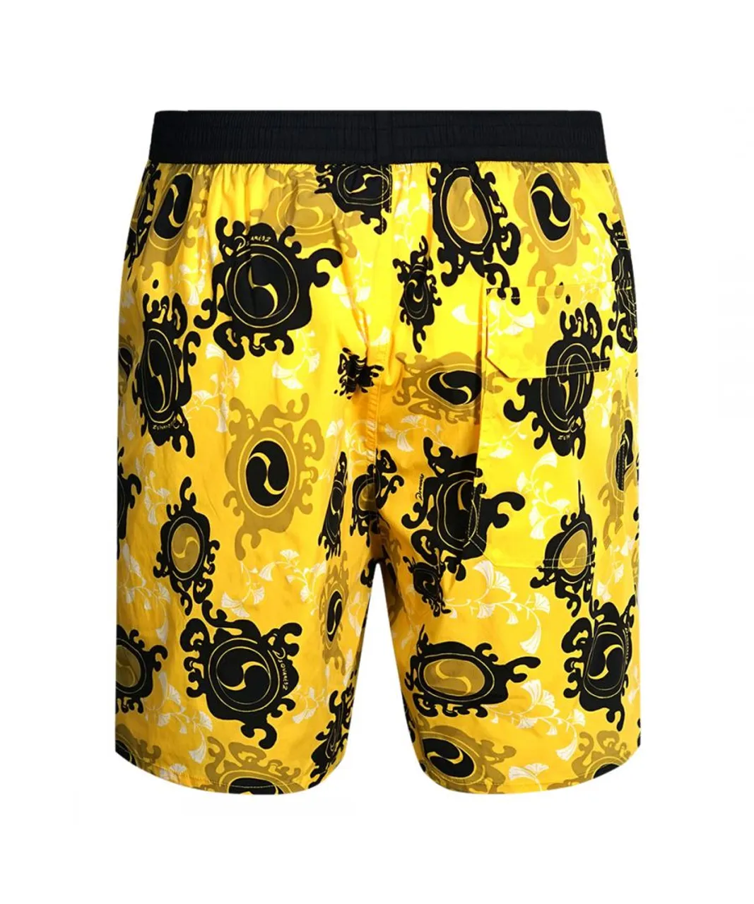 Dsquared2 Mens Floral All-Over Design Yellow Swim Shorts Polyamide
