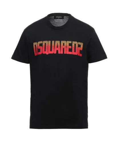 Dsquared2 Mens Gradient Logo Black T-Shirt Cotton