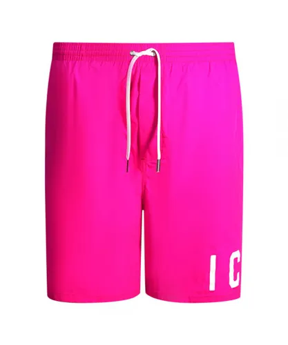 Dsquared2 Mens Icon Logo Pink Swim Shorts Polyamide