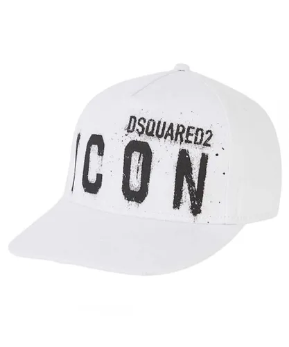Dsquared2 Mens Icon Spray Cap in White Cotton - One