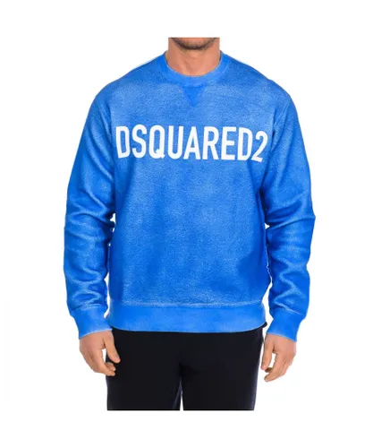 Dsquared2 Mens long-sleeved crew-neck sweatshirt S74GU0451-S25030 - Blue