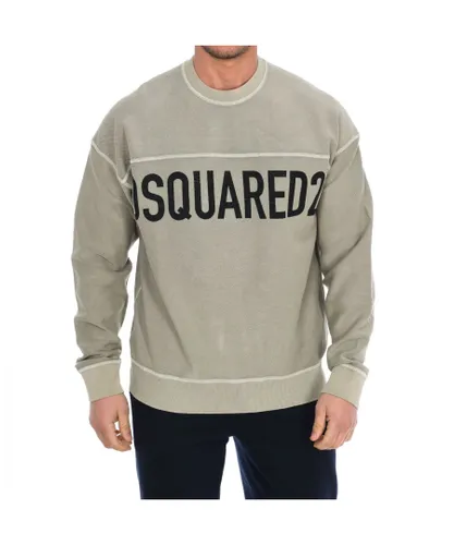 Dsquared2 Mens long-sleeved crew-neck sweatshirt S74GU0536-S25462 - Khaki