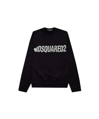 Dsquared2 Mens Metal Leaf Logo Sweater Black