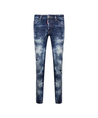 Dsquared2 Mens Paint Splash Cool Guy Jeans - Blue Cotton