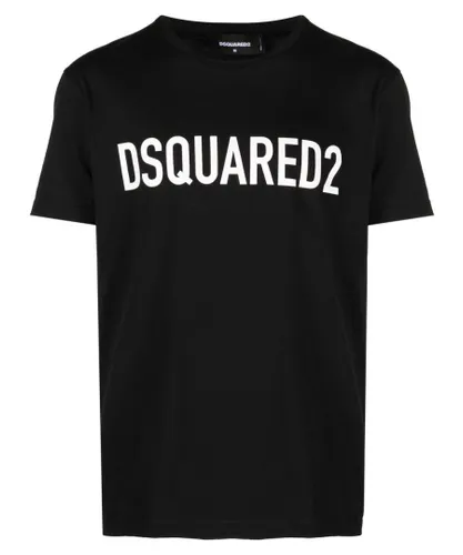 Dsquared2 Mens Slouch Logo-print T-shirt in Black Cotton