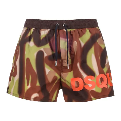 Dsquared2 , Military Style Boxer Swimsuit ,Multicolor male, Sizes: