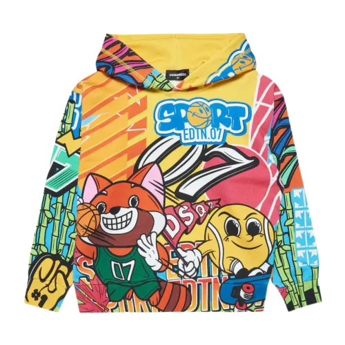 Dsquared2 , Multicolor Long Sleeve Hoodie for Kids ,Multicolor male, Sizes: