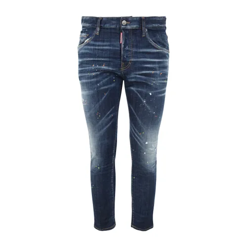 Dsquared2 , Navy Blue Slim-fit Jeans ,Blue male, Sizes: