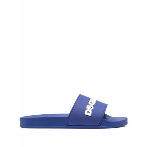 Dsquared2 , Navy Logo White Sandal ,Blue male, Sizes:
