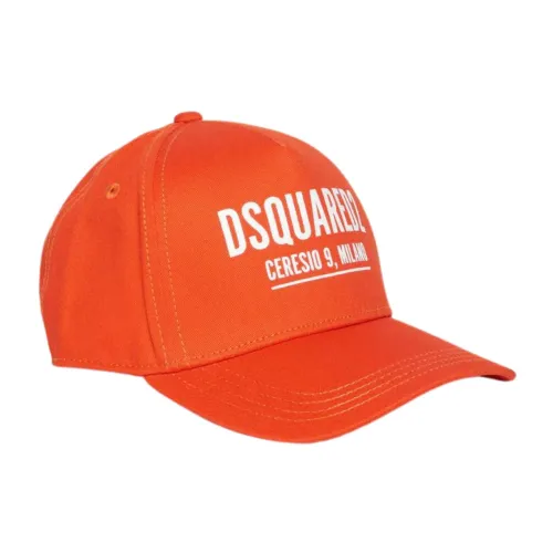 Dsquared2 , Orange Logo Hat with Visor ,Orange unisex, Sizes: