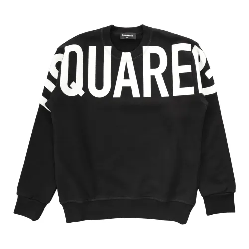 Dsquared2 , Printed Crewneck Sweatshirt ,Black male, Sizes: