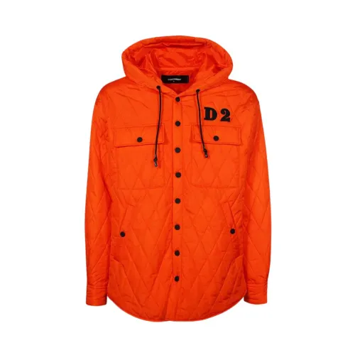 Dsquared2 , Quilted Jacket ,Orange male, Sizes: