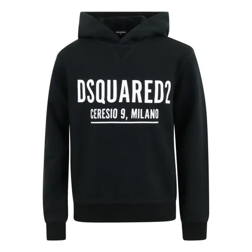 Dsquared2 , Relaxation Hoodie ,Black male, Sizes: