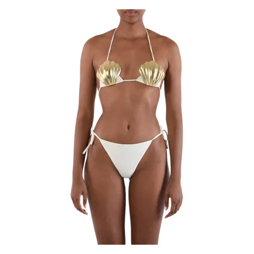 Dsquared2 , Shell Applique Triangle Bikini ,White female, Sizes: