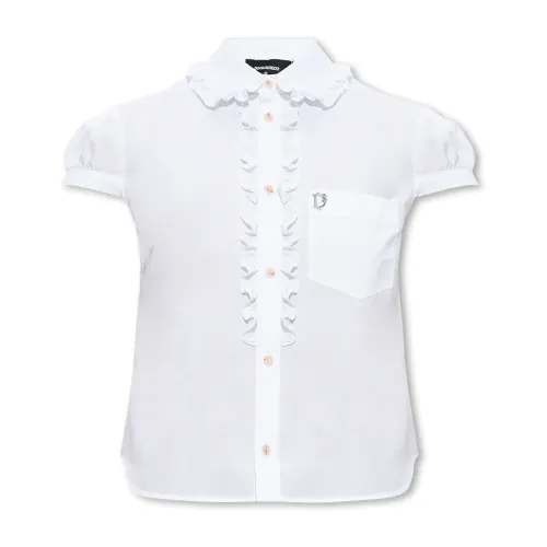 Dsquared2 , Shirt with logo plaque ,White female, Sizes:
