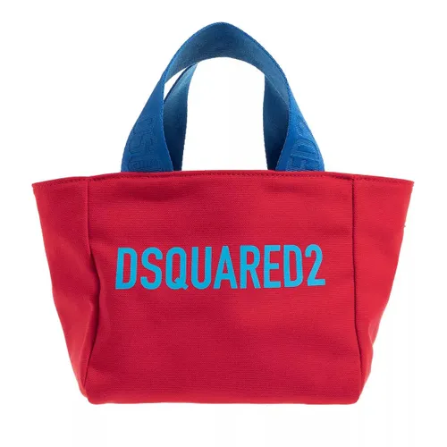 Dsquared2 Shopping Bags - Shopping Small Canvas Stamp Logo - red - Shopping Bags for ladies