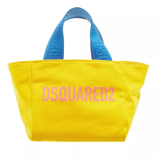 Dsquared2 Shopping Bags - Shopping Small Canvas Stamp Logo - yellow - Shopping Bags for ladies