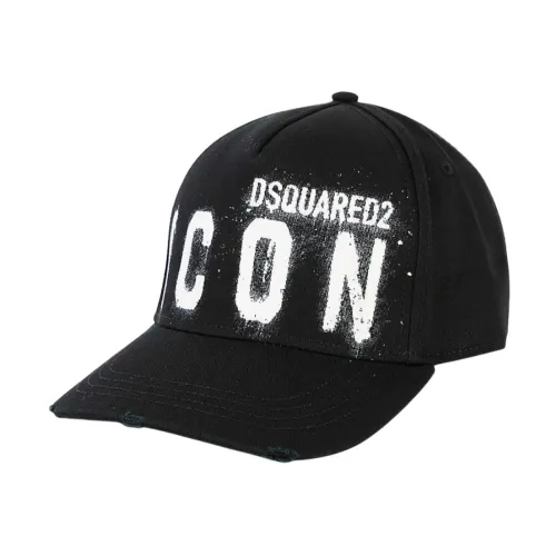 Dsquared2 , Spray Paint Black Cap - Street Style Icon ,Black male, Sizes: ONE