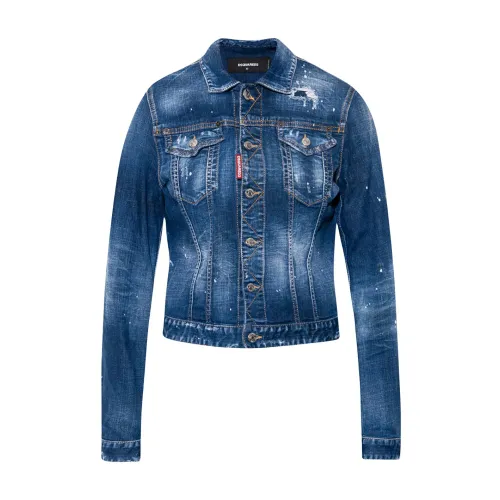 Dsquared2 , Stonewashed Denim Jacket ,Blue female, Sizes: