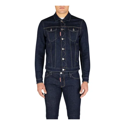 Dsquared2 , Stylish Denim Jacket Collection ,Blue male, Sizes: