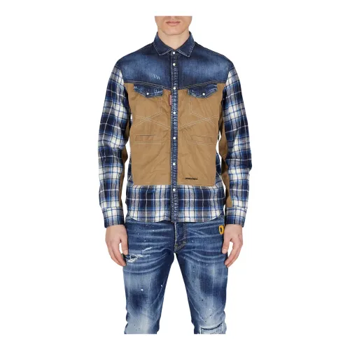 Dsquared2 , Stylish Shirt Upgrade for Your Casual Wardrobe ,Blue male, Sizes: