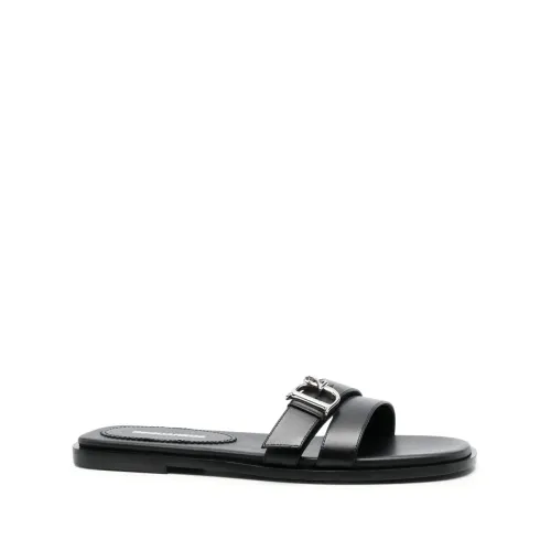 Dsquared2 , Summer Sliders with Comfortable Fabric Details ,Black female, Sizes: