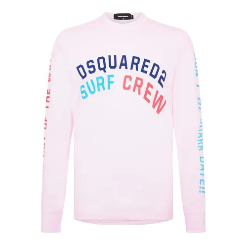 DSQUARED2 Surf Crew Long Sleeve T-Shirt - Pink