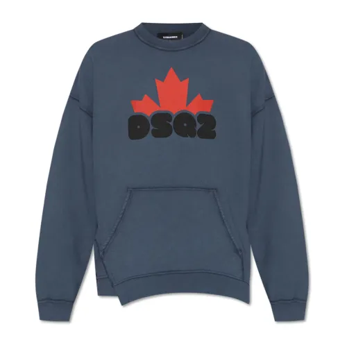 Dsquared2 , Sweatshirt with logo ,Blue male, Sizes: