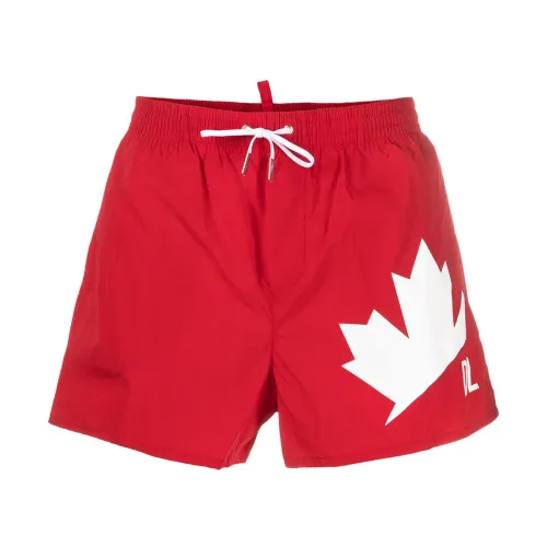 Dsquared2 , Swim Trunks for Men - Stylish Beachwear ,Red male, Sizes:
