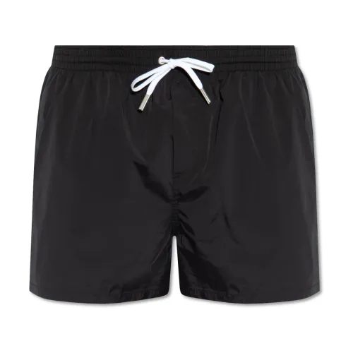 Dsquared2 , Swimming shorts with logo ,Black male, Sizes: