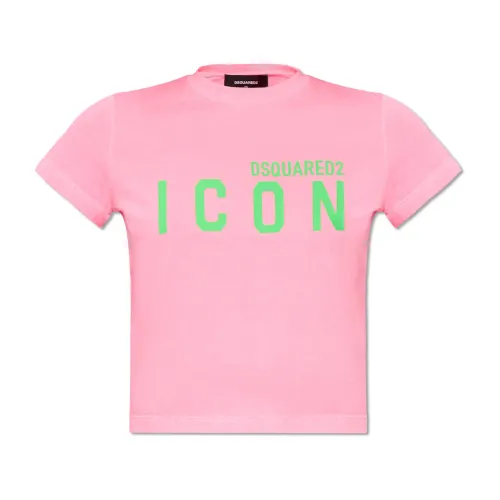 Dsquared2 , T-shirt with logo ,Pink female, Sizes: