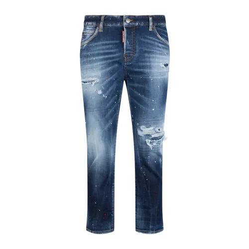 Dsquared2 , Trendy Cropped Jeans ,Blue female, Sizes: