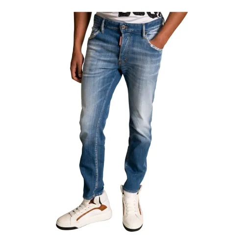 Dsquared2 , Trendy Slim-Fit Men`s Jeans ,Blue male, Sizes: