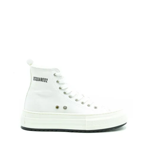Dsquared2 , Trendy Women`s Fabric Sneakers ,White female, Sizes: