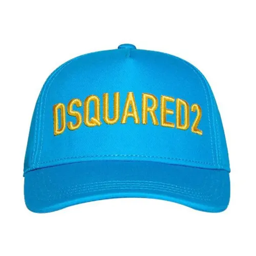 Dsquared2 , Turquoise Visor Hat with Logo Embroidery ,Blue unisex, Sizes: