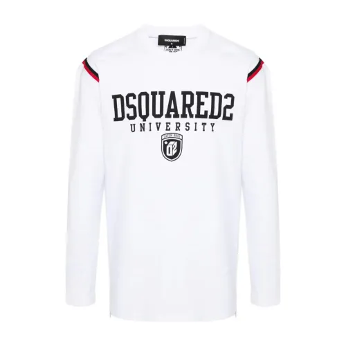 Dsquared2 , Varsity Fit Tee ,White male, Sizes: