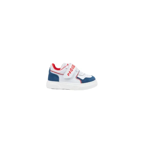 Dsquared2 , White and Blue Sneakers by Temple ,White male, Sizes: