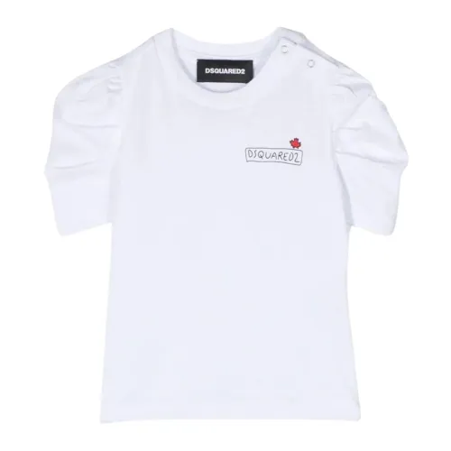 Dsquared2 , White Kids T-shirt with Logo Print ,White female, Sizes: