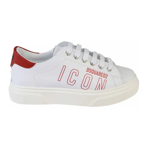 Dsquared2 , White/Red Sneakers ,White male, Sizes: