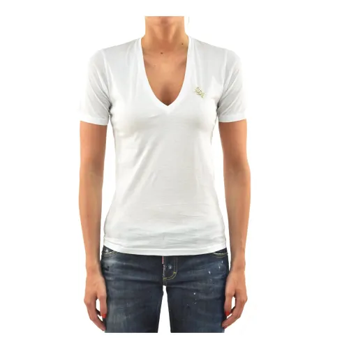 Dsquared2 , Women&s Cotton Logo T-Shirt ,White female, Sizes:
