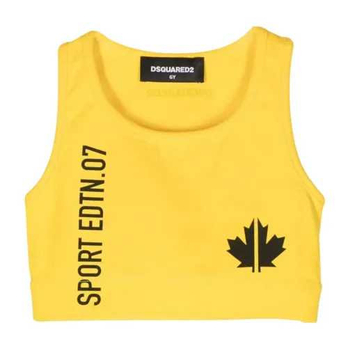 Dsquared2 , Yellow Kids Jersey Top ,Yellow female, Sizes: