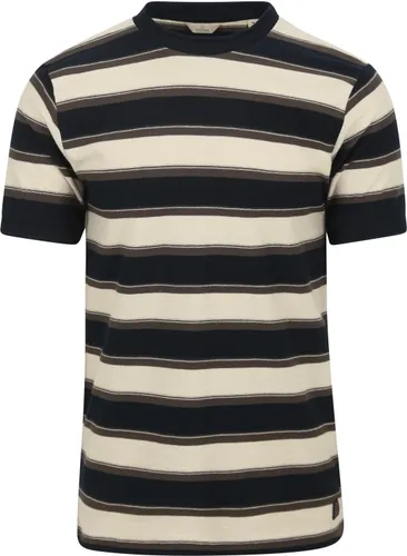Dstrezzed Mason T-shirt Stripe Multicolour Dark Blue Green Off-White