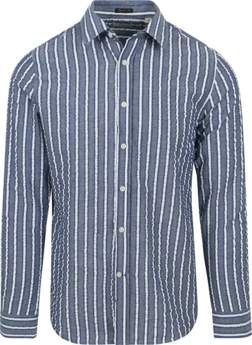 Dstrezzed Shirt Leonard Seersucker Stripe Blue