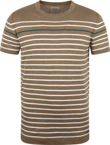 Dstrezzed T Shirt Contrast Stripes Brown