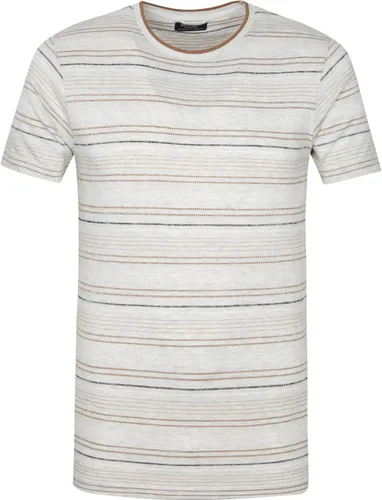 Dstrezzed T Shirt Stripes Light Grey Brown